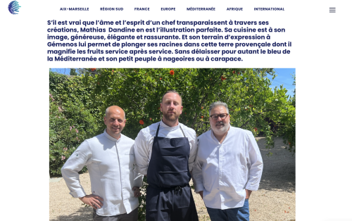 Destimed : A table ! La Magdeleine à Gémenos : l’esprit terroir de Mathias Dandine